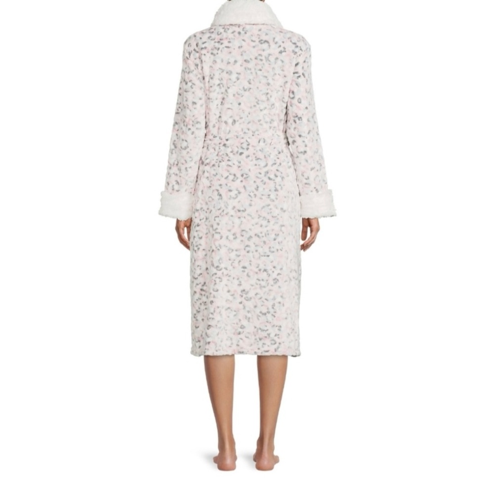 Secret Treasures Womens Superminky sleep Robe soft pink leopard size XL 16-18 - Picture 2 of 15